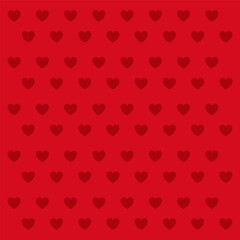 Red Hearts Pattern Background for Valentine's Day. Valentine's Day Vector Decorative Illustration Isolated on Romantic Red Background. Print for Valentine's Day Card. Pattern with Little Hearts.