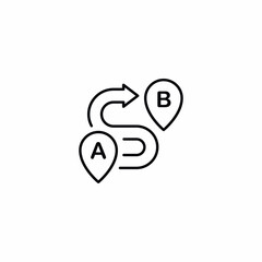 Destination from A to B icon
