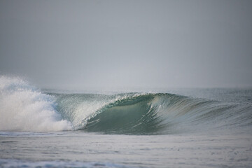 Perfect and clean barrelling wave