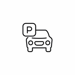 Parking Zone Car Sign icon