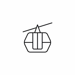 Funicular transport lift line icon