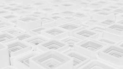 3D geometric cubes. 3d shapes. Color white and grey smooth 3D art - Powered by Adobe