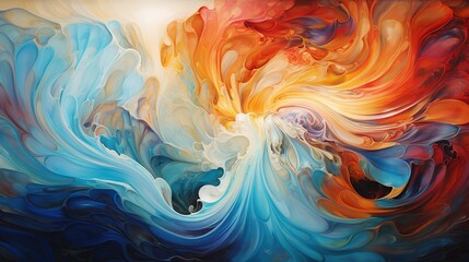 Abstract Swirl of Vivid Colors Painting - 783407102