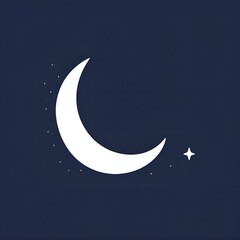 minimalism-illust-cute-simple-navy-night-moon-minimal. Generative AI.	
