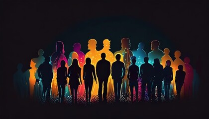 abstract illustration of diverse colorful silhouettes representing inclusivity