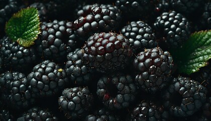 fresh ripe washed blackberries background