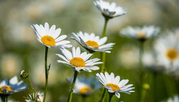 vector nature background daisy flowers field