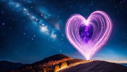 a heart shaped display in the indigo cosmos for a magical valentine s day generative ai