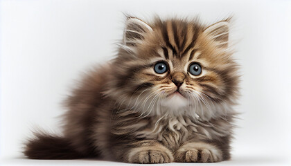 Cat, Kitten, Exotic, on White Background