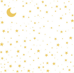 starry night on frame 1x1 crescent moon above, eid background sosial media, sosmed post, idul adha idul fitri ramadhan