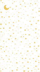 starry night on frame 9x16 crescent moon above, eid background sosial media, sosmed vertical story, idul adha idul fitri ramadhan