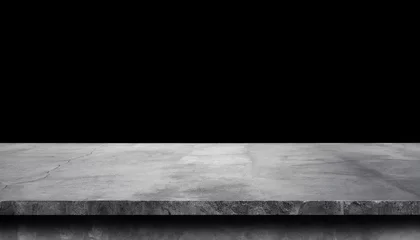 Selbstklebende Fototapeten concrete floor background gray isolated on black for product placement or presentation © Kira
