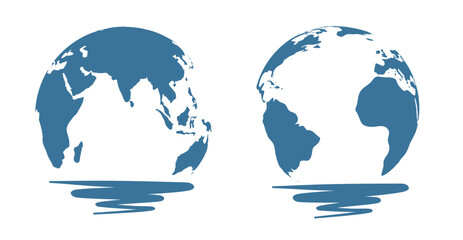 world map and globe, World environment and Earth Day concept