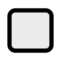 Square icon isolated on transparent background. Filled with white color. Rounded corners.