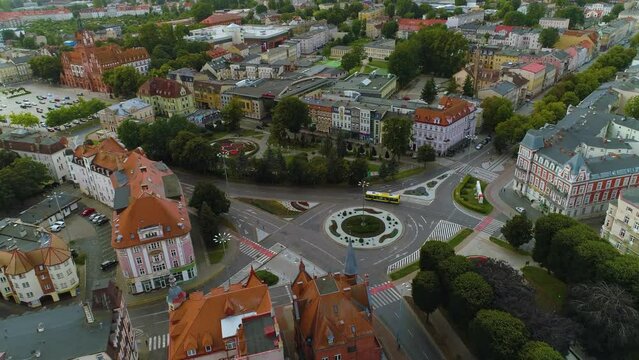 Rondo Solidarnosci Solidarity Slupsk Centrum Aerial View Poland
