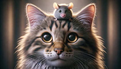 cat and mouse in love