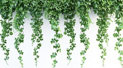 Naklejka premium realistic green ivy plants isolated on white background detailed botanical 3d render for natural designs