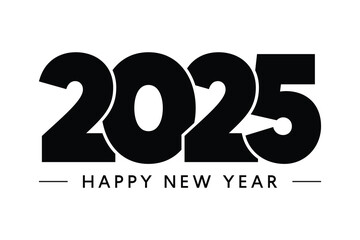 Happy New Year 2025 text design.
