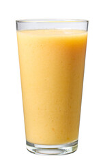 glass of fresh yellow smoothie