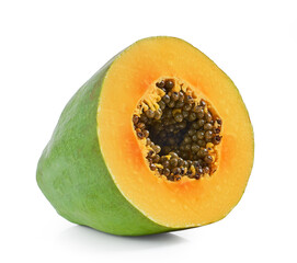 fresh cut of ripe halved papaya fruit