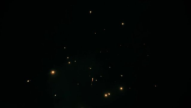 Bright Fireworks Illuminate Dark Sky