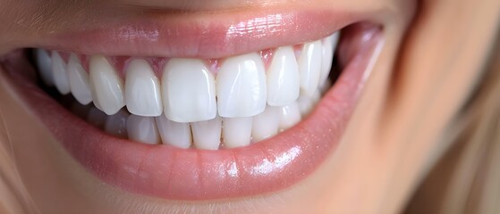 Bright Smile Transformation: Dental Perfection in Minimalist Harmony. Concept Teeth Whitening, Dental Veneers, Cosmetic Dentistry, Oral Health, Smile Makeover
