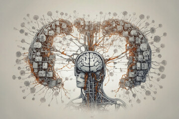 Artificial intelligence. Illustration. The concept.The study of artificial intelligence.