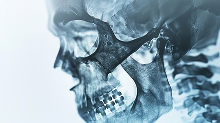 X-ray close-up featuring the idea of the brain and skull, from a medical series - obrazy, fototapety, plakaty