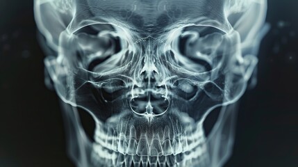 X-ray close-up featuring the idea of the brain and skull, from a medical series - obrazy, fototapety, plakaty
