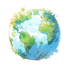 A blue and green eco Earth globe, logo for environmental world protection, illustration for ecological conservation, Save the Planet, Earth Day concept - 783419355