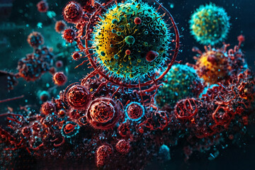 Viruses.Illustration.Virus control Medical tests.The concept.