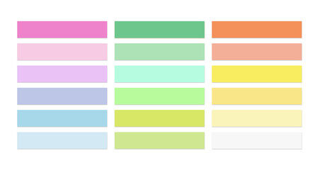 Set of isolated colored stickers for notes on a transparent background. Colored sticky tapes with real shadow. Color sticky papers notes. Illustration clipart images png.