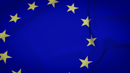 The Eu flag or European union flag 3d rendering.