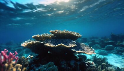 Naklejka na ściany i meble ocean coral reef underwater sea world under water background