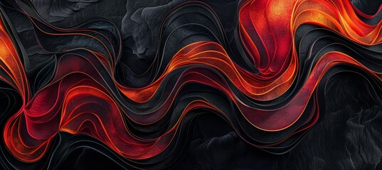 Abstract Red and Black Wavy Texture