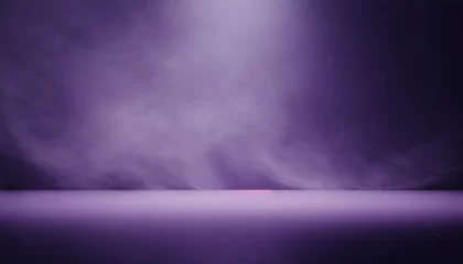 Foto op Plexiglas a beautiful abstract modern light lilac backdrop for a product presentation with a smooth floor and trailing smoke © Tomas