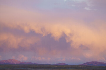 Mountains and Clouds at Dusk