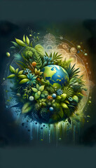 Obraz na płótnie Canvas earth with space for text, plant appreciation 