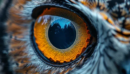 Möbelaufkleber close up of an eye of an owl © Lauras Imperfections