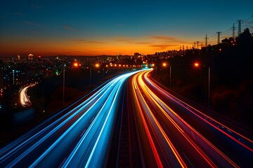 Nighttime Velocity: Urban Light Streams. Concept City Skylines, Night Photography, Light Trails, Urban Exploration, Motion Capture