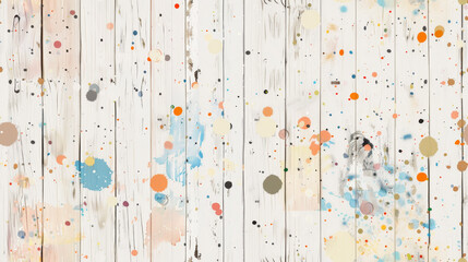 Seamless aged wood distressed wall with paint splatters