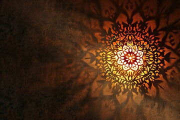 desktop wallpaper background with arabic light of ornament isolated on puce background 