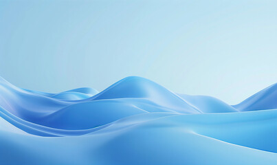 Serene Blue Silk Waves, Soft Flowing Fabric, Calming Abstract Background with Copy Space