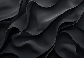 Obraz premium Luxurious Black Satin, Elegant Smooth Waves, Sophisticated Background with Copy Space