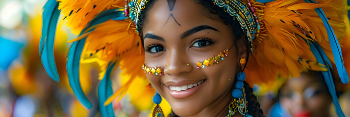Obraz premium Each flicker of movement is immortalized in a burst of vivid color, as the samba dancers weave their way through the bustling streets of Rio's Carnival parade