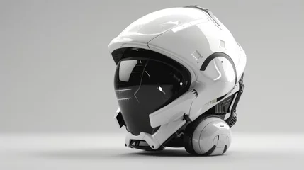 Türaufkleber Blank mockup of a futuristic hightech space helmet . © Justlight