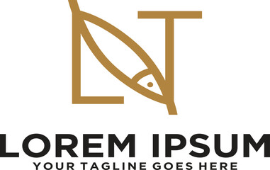 Fishing with letter NT logo