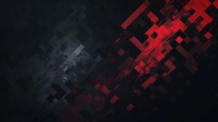 Gray-red background. Abstract dark pixel art style. AI generative.