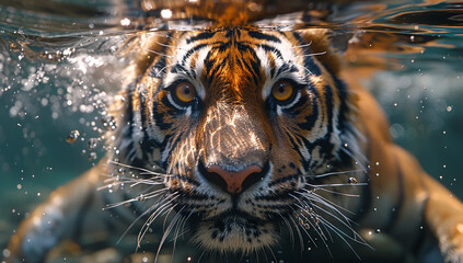 Obraz premium tiger underwater
