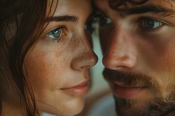 Intimate Gaze: A Portrait of Silent Conversations. Concept Intriguing Eyes, Emotive Expressions, Thoughtful Moments